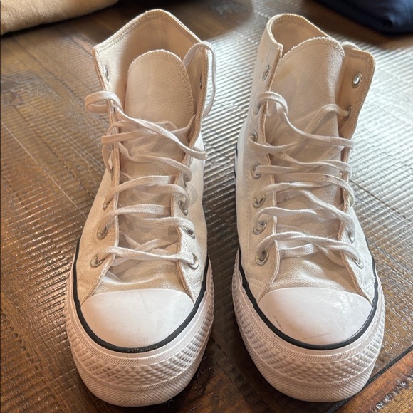 Converse Women's All Star Lift High Top Platform Shoes White -size 8.5 - Picture 2 of 6
